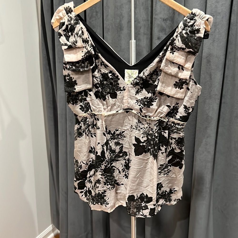 Anthropologie vintage Y2K babydoll tank top with bows at shoulders